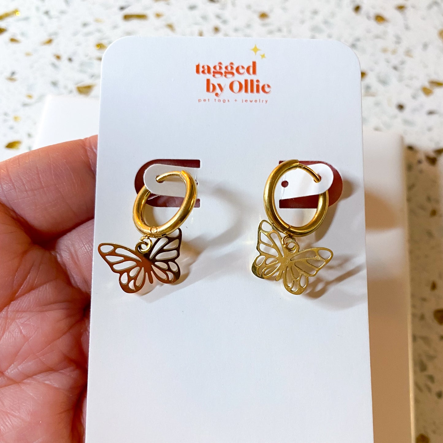 Gold Butterfly Huggies