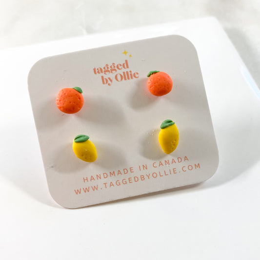 Mini Lemon & Orange Stud Set