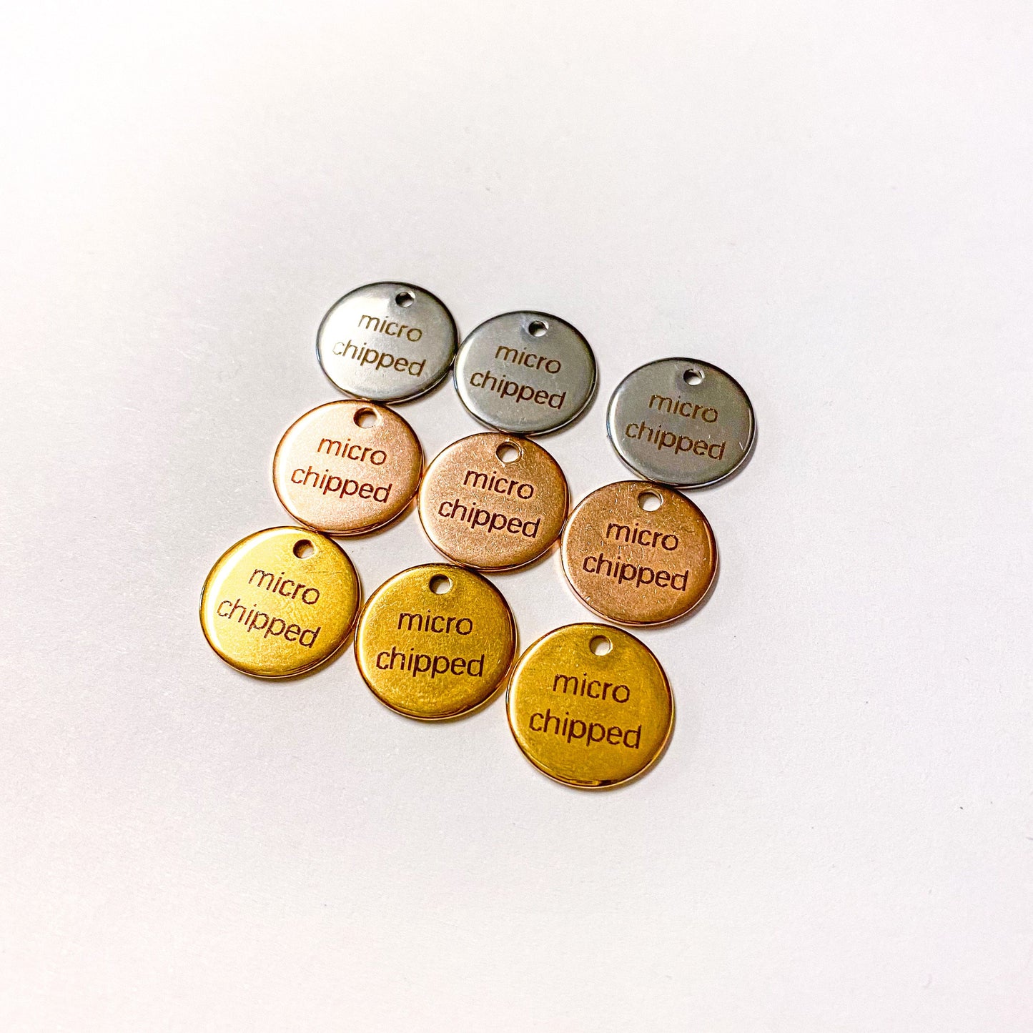 Microchipped Engraved Charm 12mm