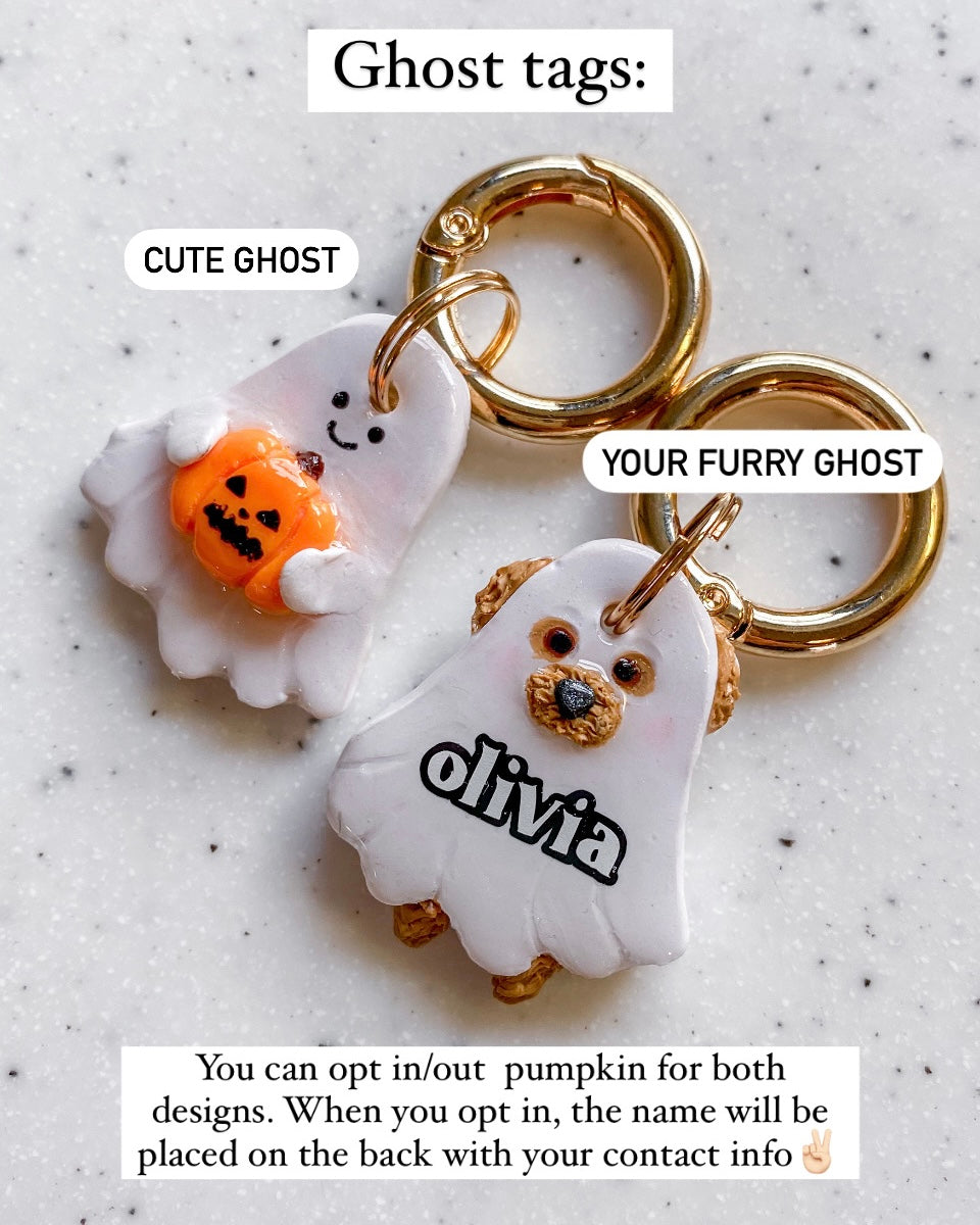 Your Custom Furry Ghost Tag (Pumpkin Is Optional)