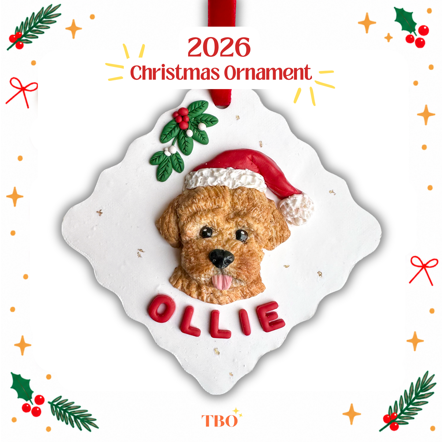 Custom Pet Portrait Ornament 2026