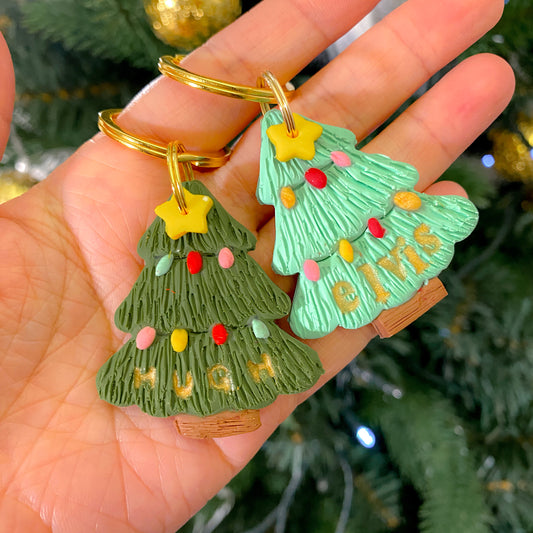 Clay Christmas Tree Tag With Clay Star Charm