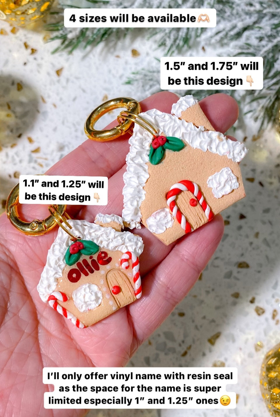 Gingerbread House Tag With Gingerbread Man Charm