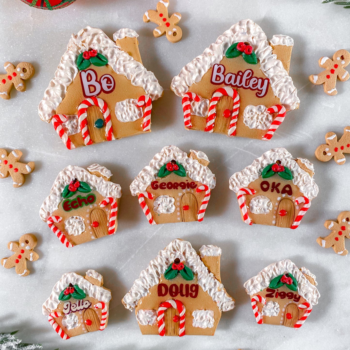 Gingerbread House Tag With Gingerbread Man Charm