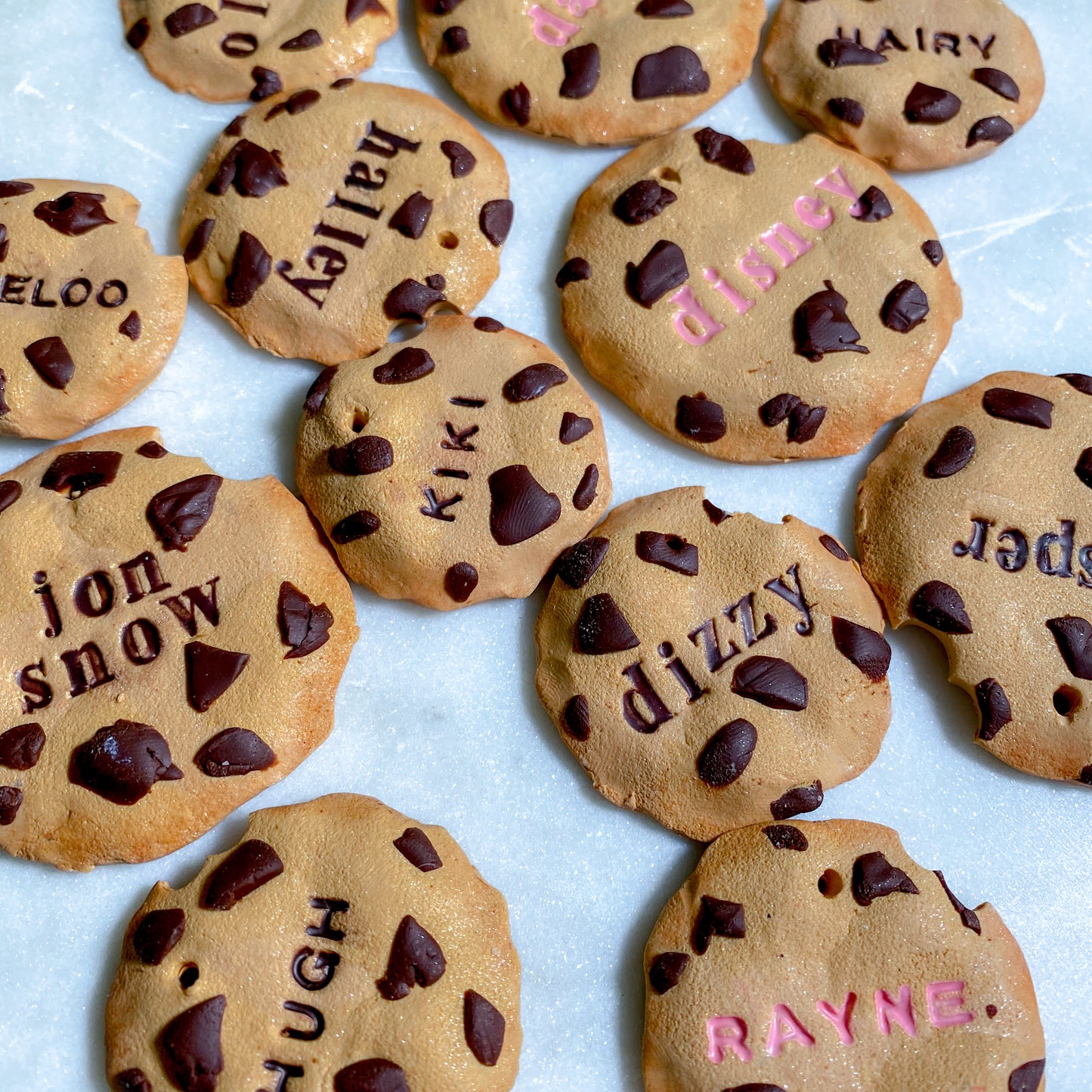 Choco Chip Cookie Tag With Clay Milk Charm