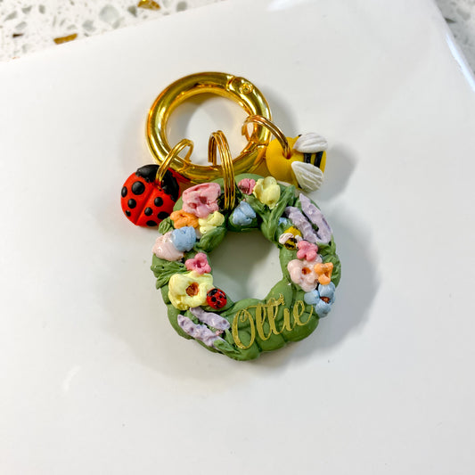 Spring Flower Wreath Tag