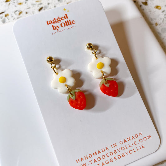 Strawberry + Daisy Dangles
