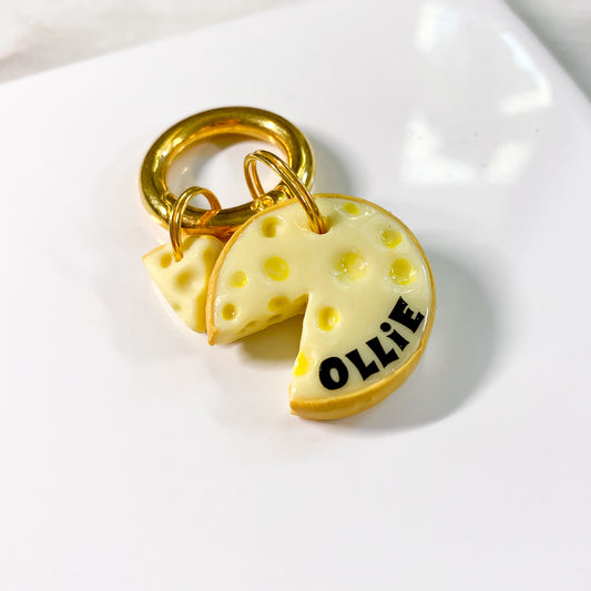 Cheese Tag With A Cheese Slice Charm