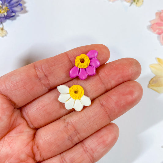 Clay Half Daisy Charm