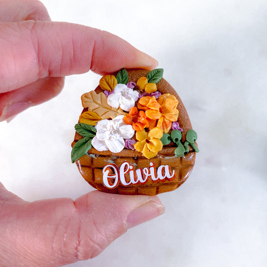 Fall Flower Basket Tag