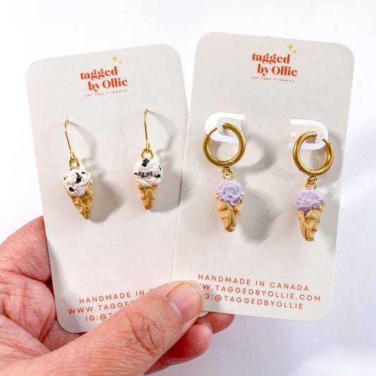 3D Ice Cream Cone Earrings