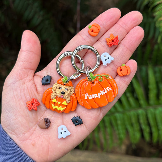 Custom Pet Portrait Pumpkin Tag