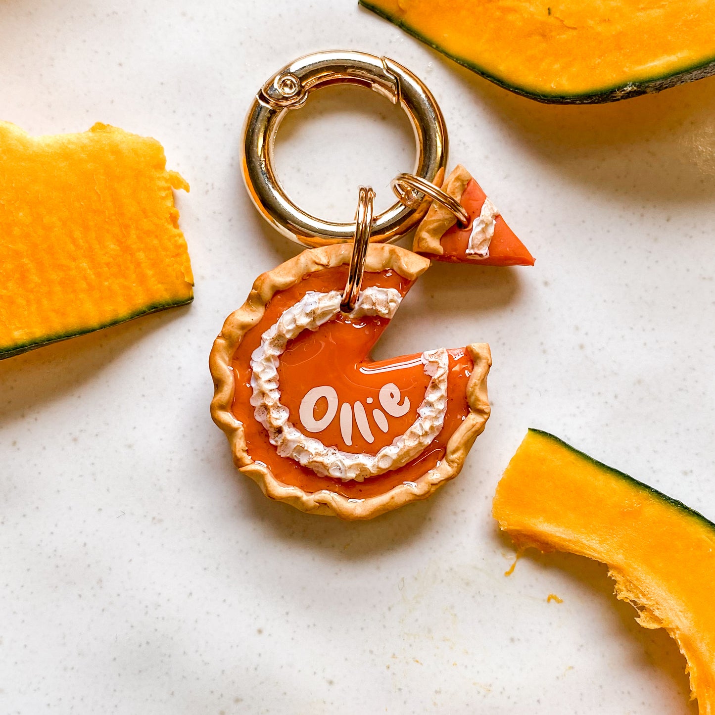 Pumpkin Pie Tag With A Slice Charm