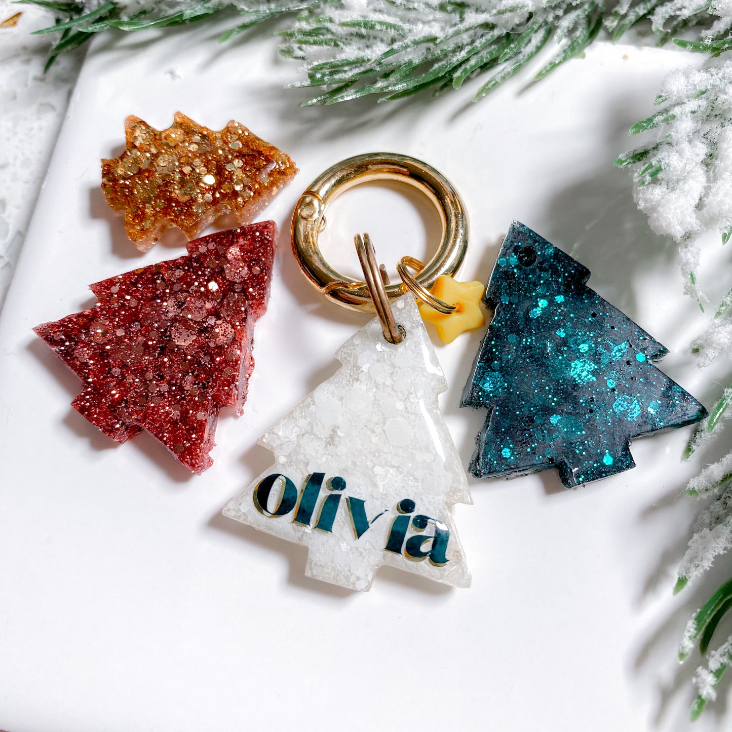 Pine Tree Tag With Clay Star Charm