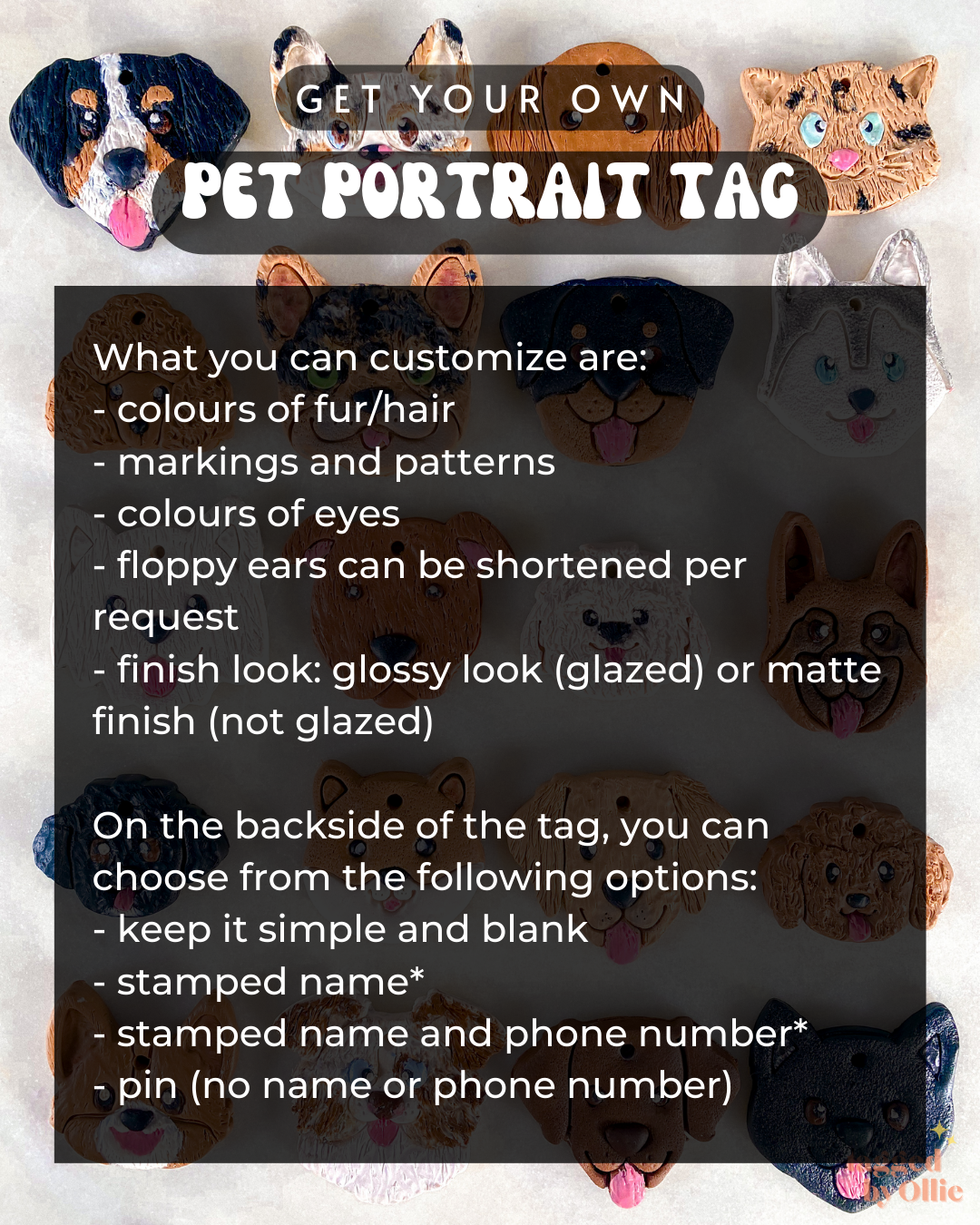 Custom Pet Portrait Tag