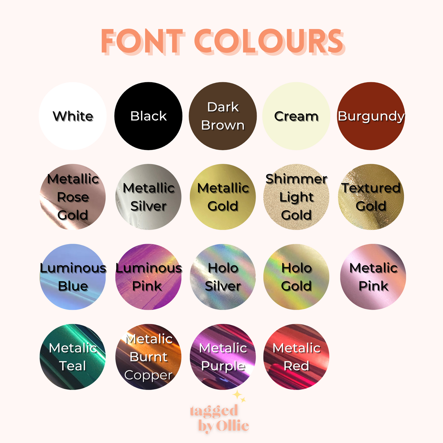 Milky Way Tags (Multiple Styles & Colours)