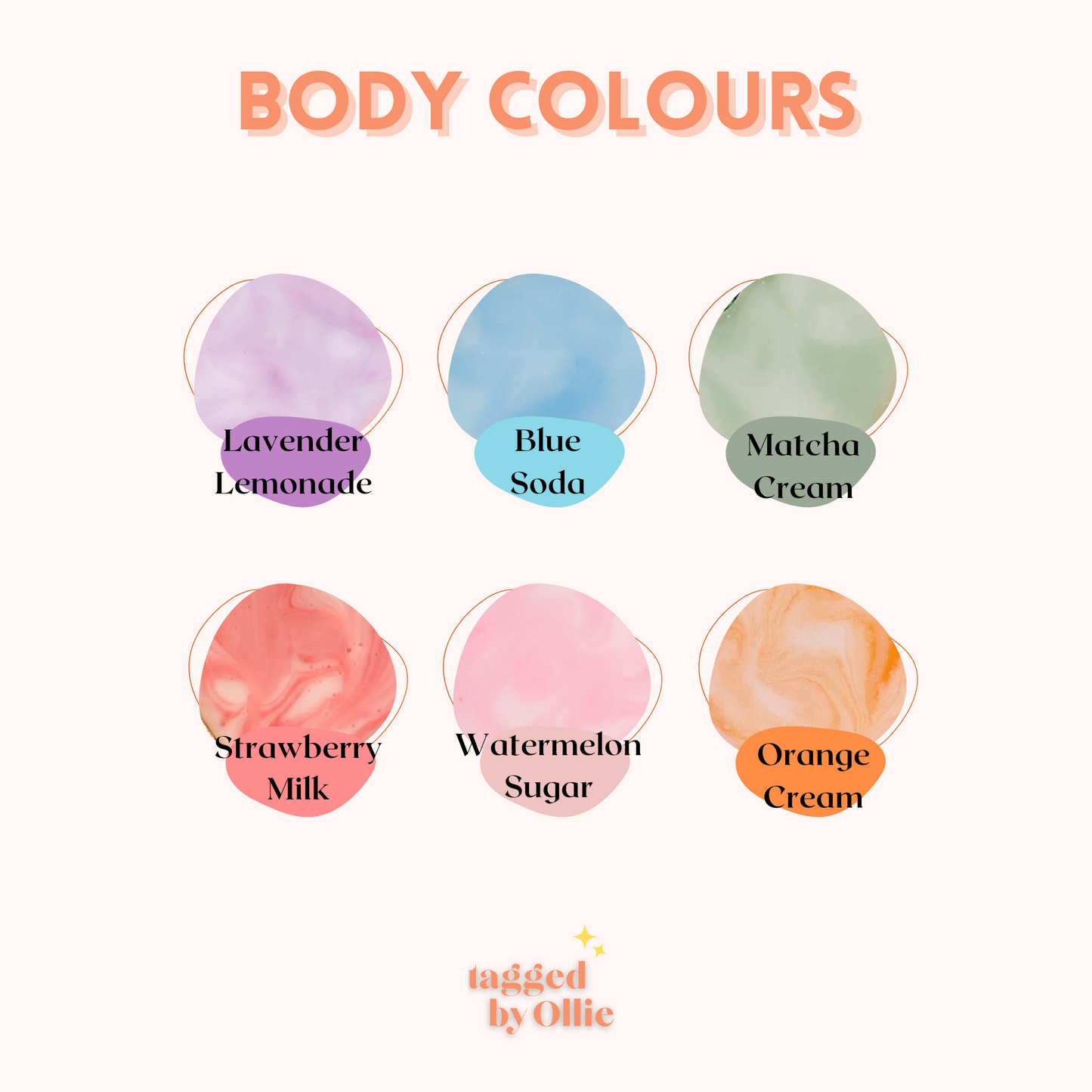 Lollipop Marble Tags (Multiple Colours)